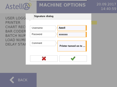 Astell Touchscreen Signature Dialog Confirmation for EDS